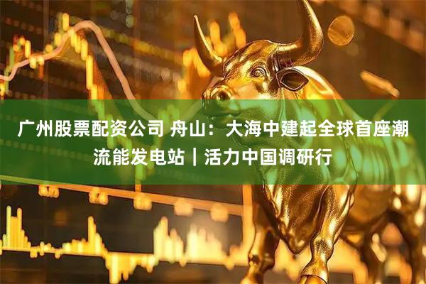 广州股票配资公司 舟山：大海中建起全球首座潮流能发电站｜活力中国调研行